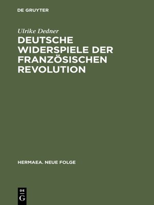 cover image of Deutsche Widerspiele der Französischen Revolution